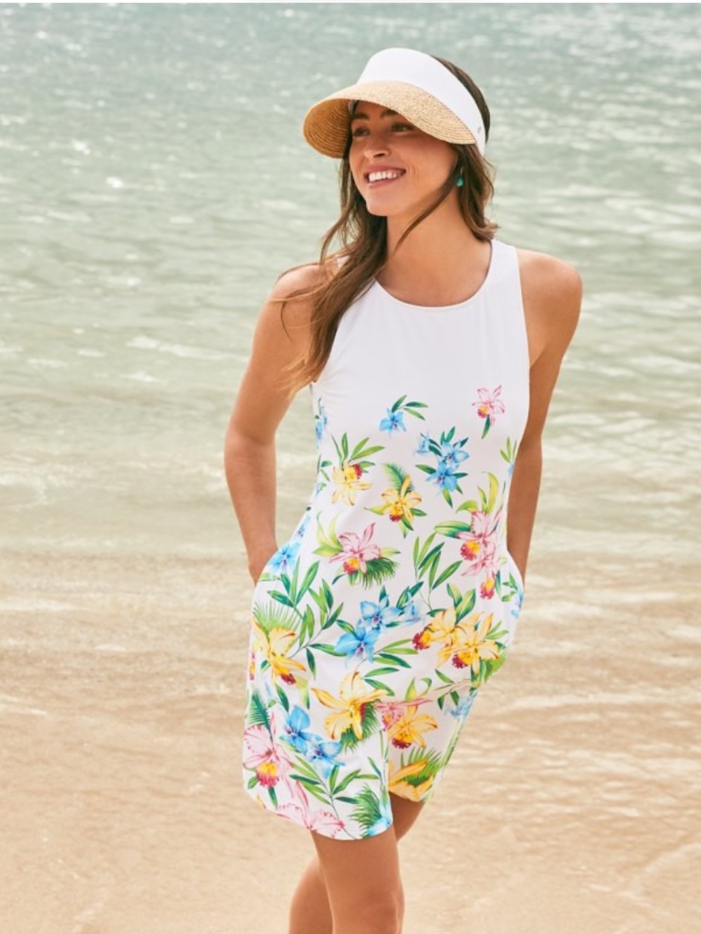 Tommy Bahama Orchid Garden Engineered Hi Neck Spa Dress